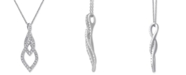 Macy's Diamond Abstract 18" Pendant Necklace (5/8 ct. t.w.) in 14k White Gold